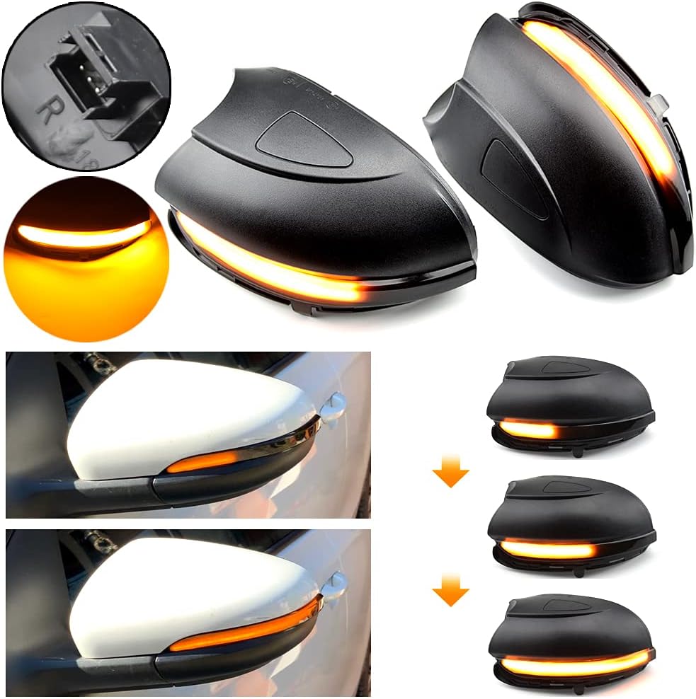 PAIR OF MIRRORS + DYNAMIC LED INDICATORS GOLF 6