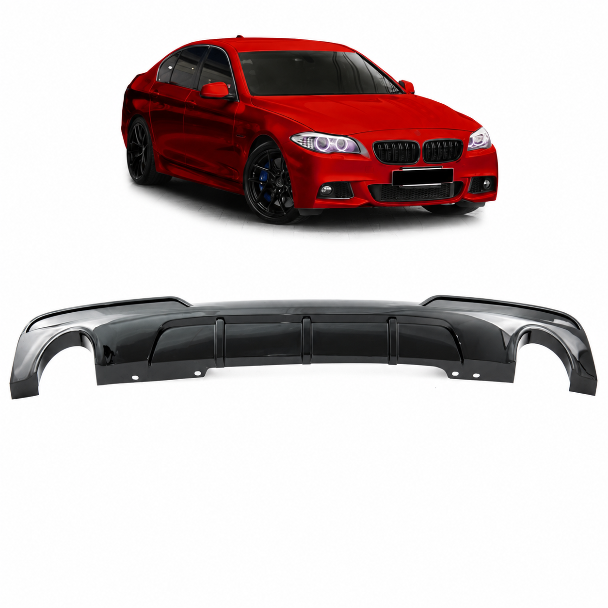 👉Diffusore posteriore lucido nero adatto per BMW Serie 5 F10 F11 2009-2016👈
