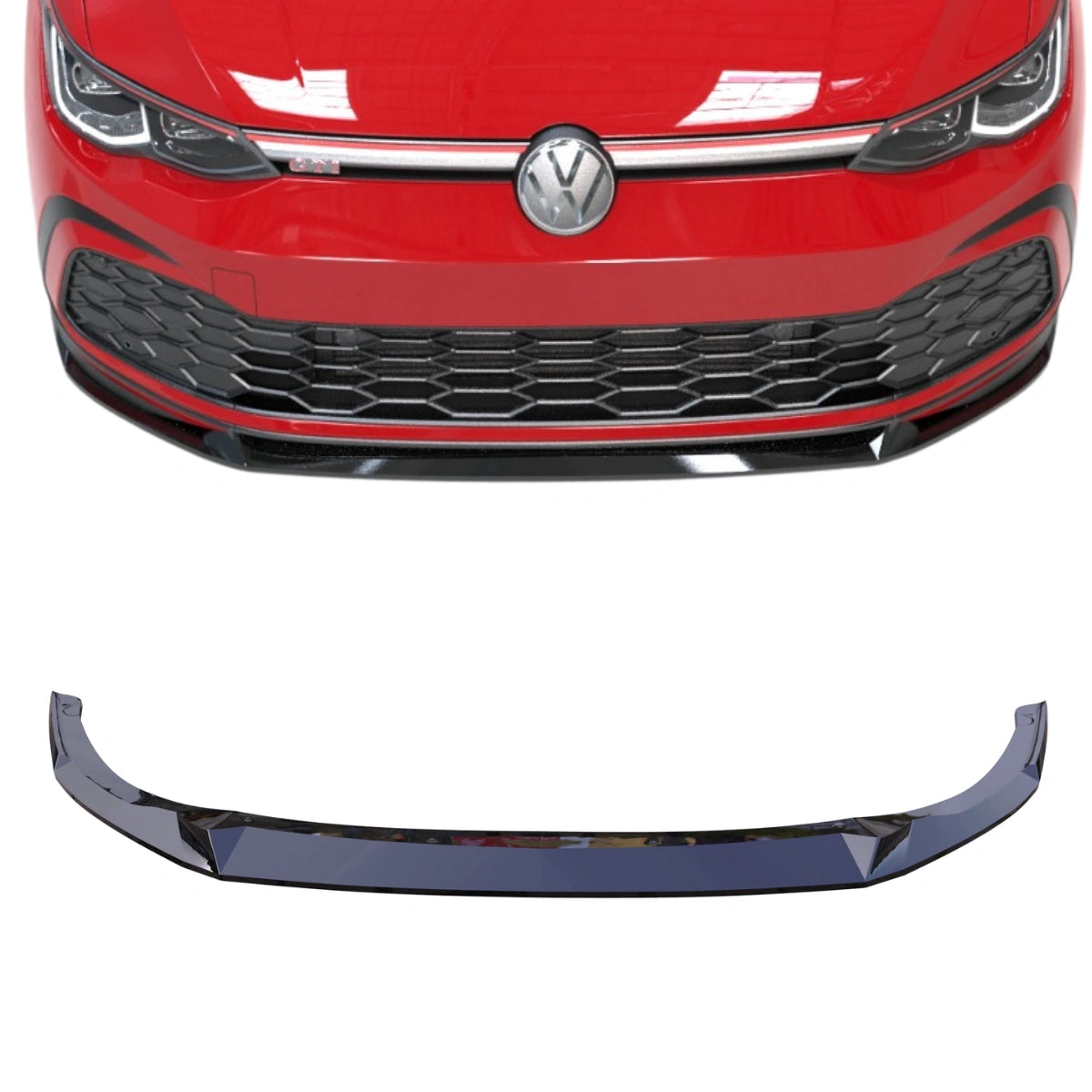 🔥ART.7713 SPLITTER ANTERIORE ADATTO PER VW GOLF Mk8 GTI-GTE-GTD-R-LINE V2🔥