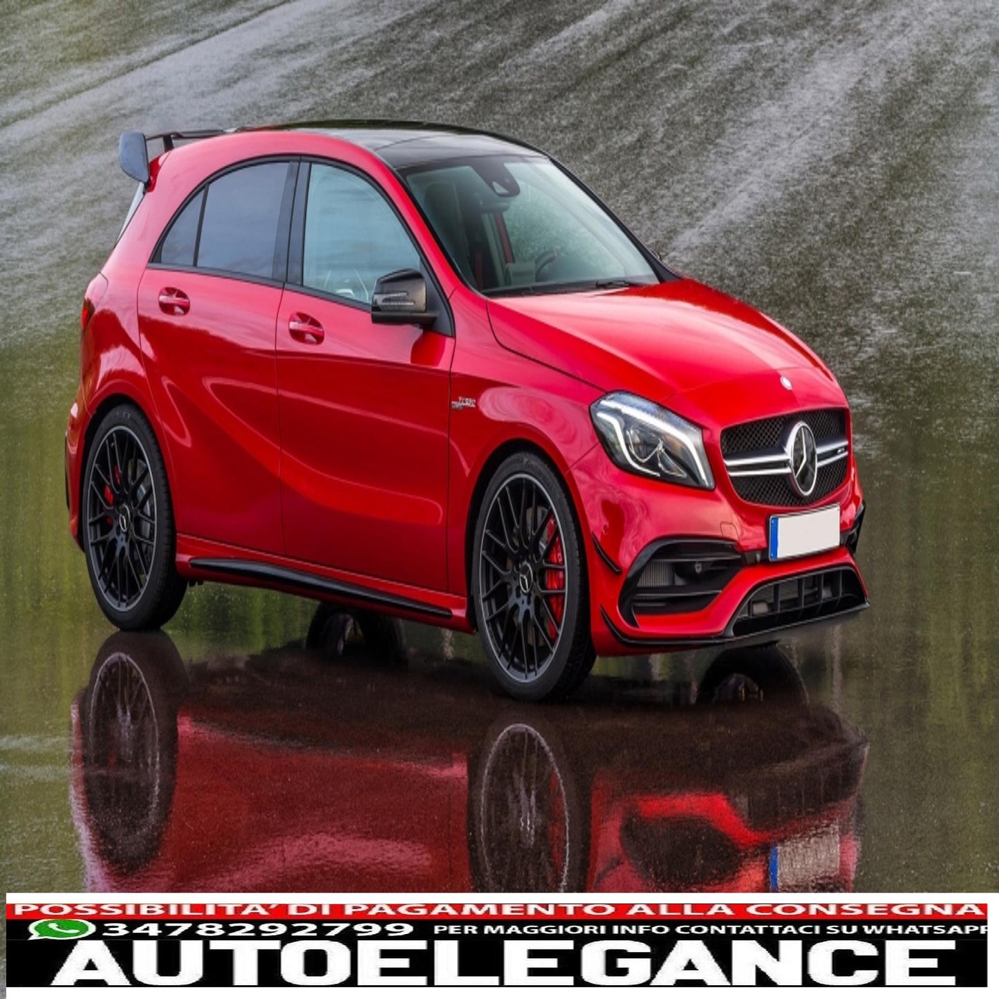 Aerodynamic Front Bumper Splitter Fins Suitable For Mercedes A Class W176 Facelift AMG Line (2015-2018) Piano Black