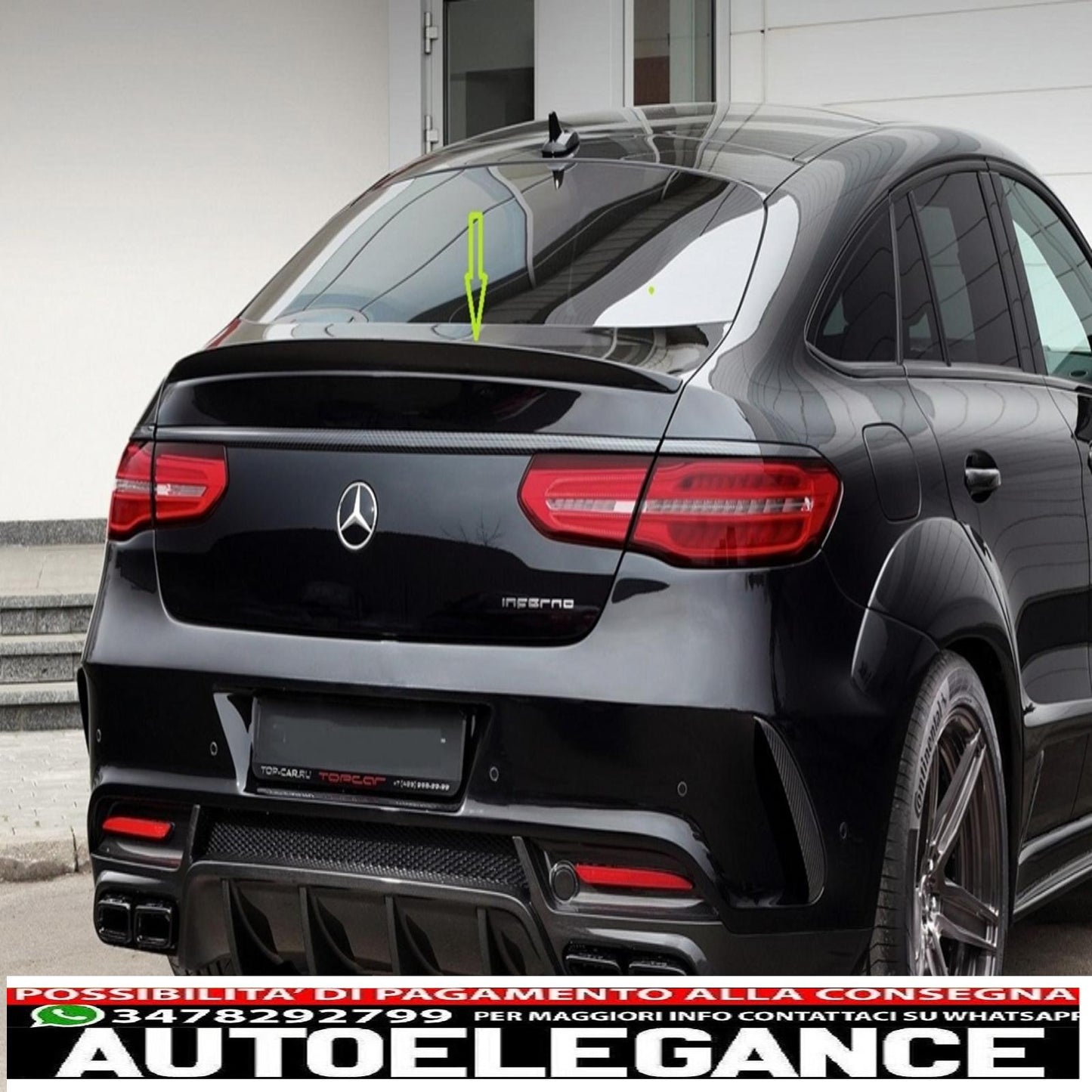 Trunk Spoiler Suitable for Mercedes GLE Coupe C292 (2015-2019) Piano Black
