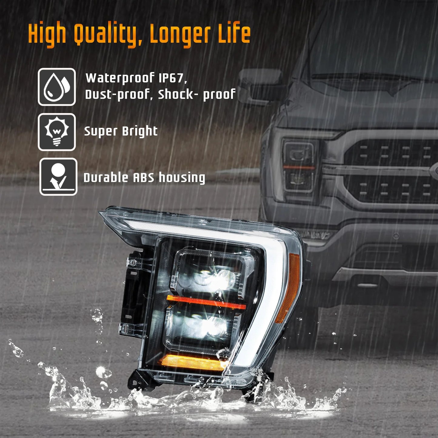 Proiettore LED Healights per Ford F150 2021-2023 quattordicesima generazione