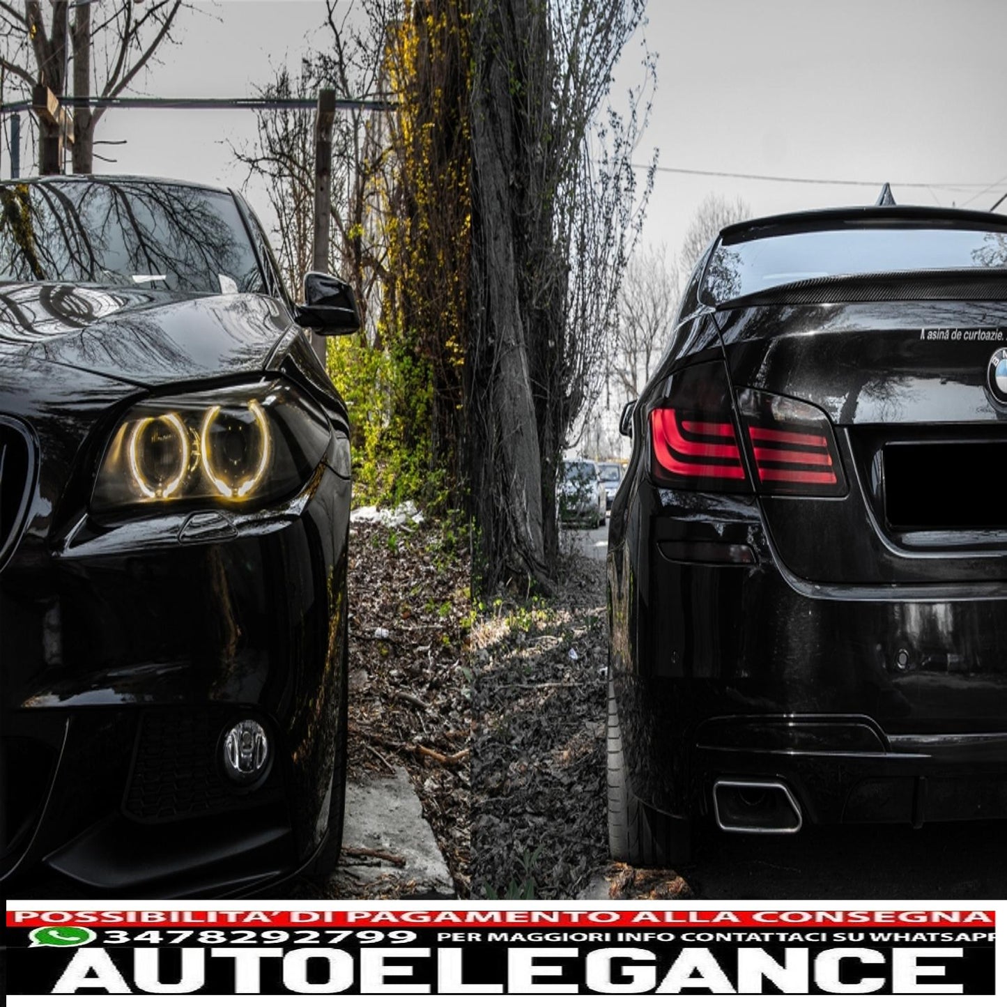 diffusore d'aria a doppia uscita adatto per bmw serie 5 f10 f11 (2011-2017) m-performance design nero pianoforte