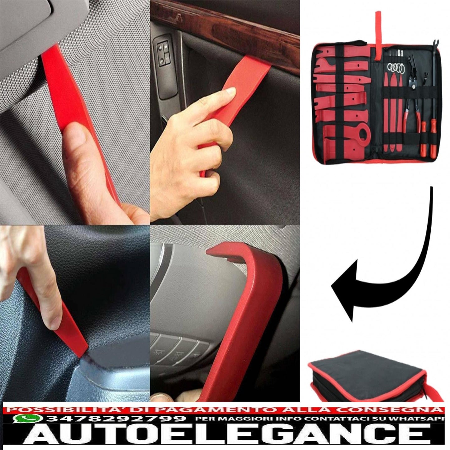 Auto Coating Removal Tool Kit 19pcs Portable Zipper Bag