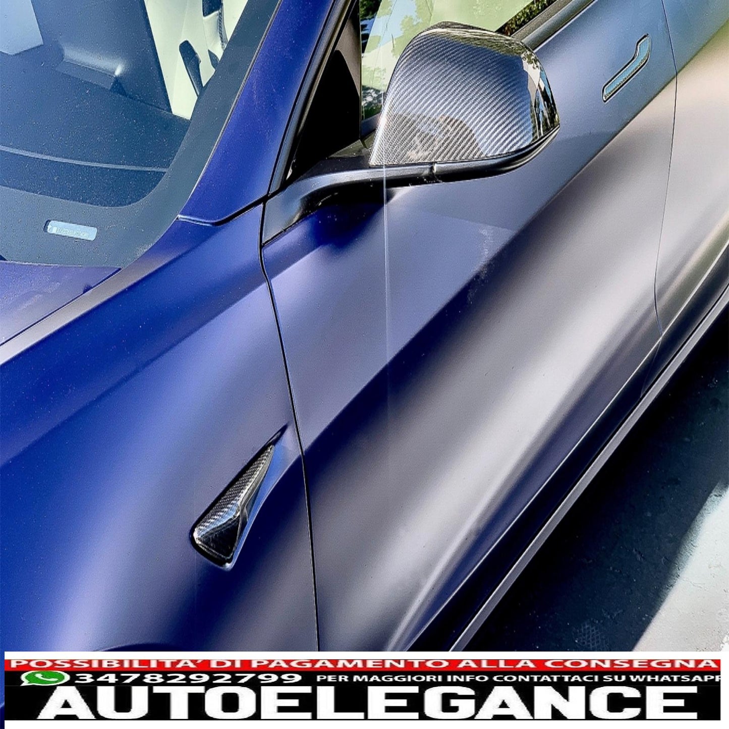 Copri indicatori di direzione indicatori laterali adatti per modello tesla 3 y s x (10.2016-up) con pilota automatico 2 o superiore vera fibra di carbonio AUTOELEGANCERICAMBI