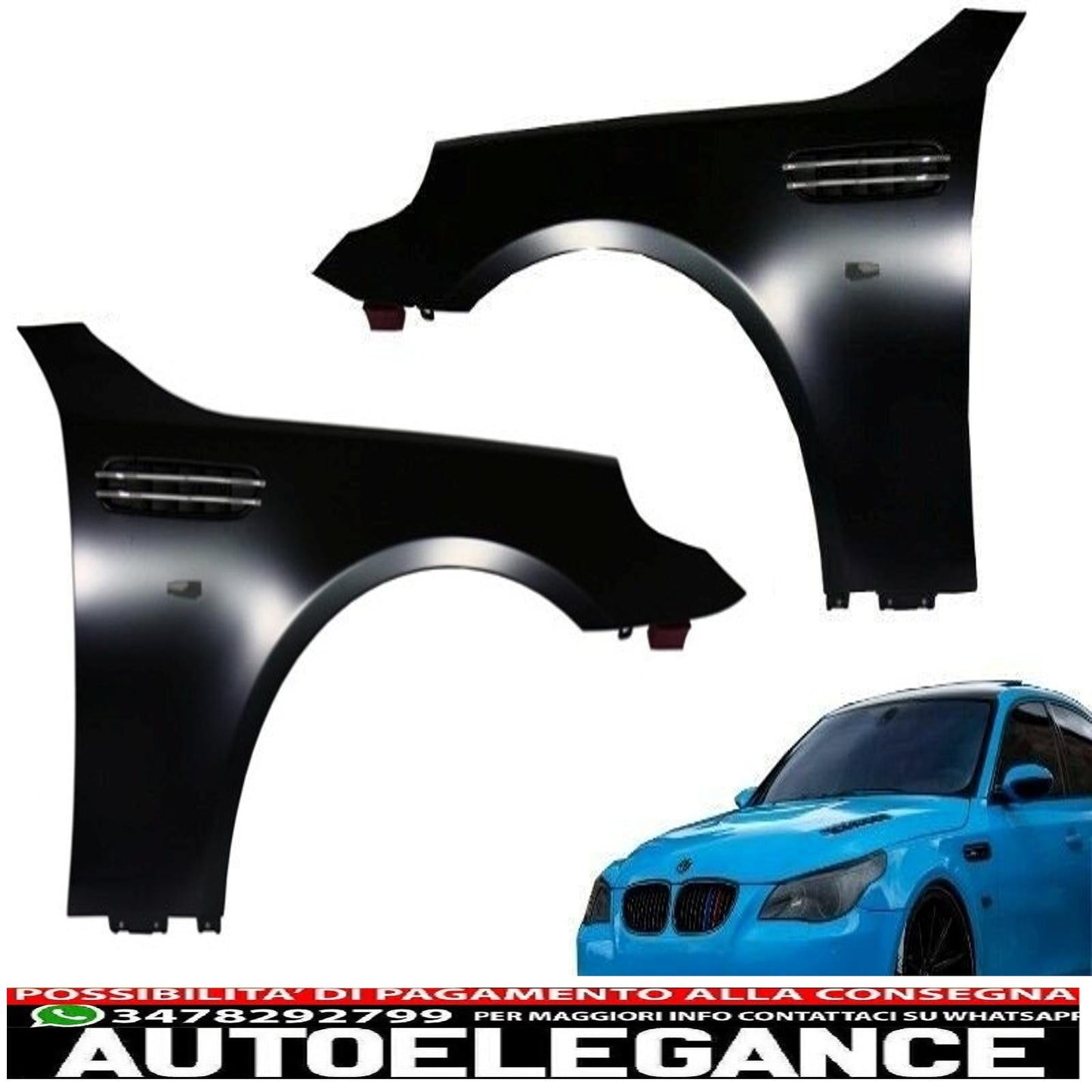 parafanghi anteriori adatti per bmw serie 5 e60 e61 berlina touring (2003-2010) design m5