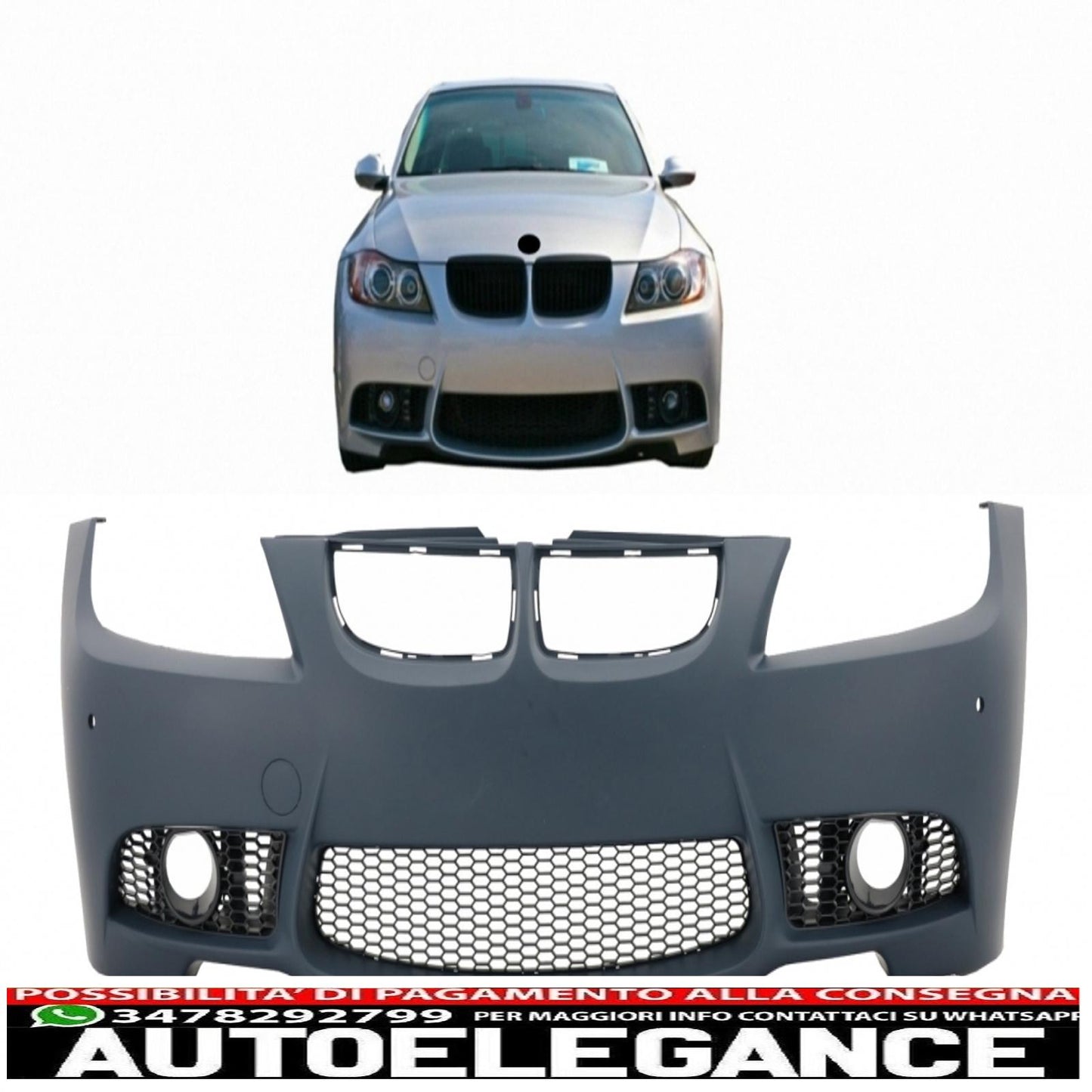front bumper suitable for bmw 3 series e90 e91 pre-lci (2004-2008) sedan touring m3 design