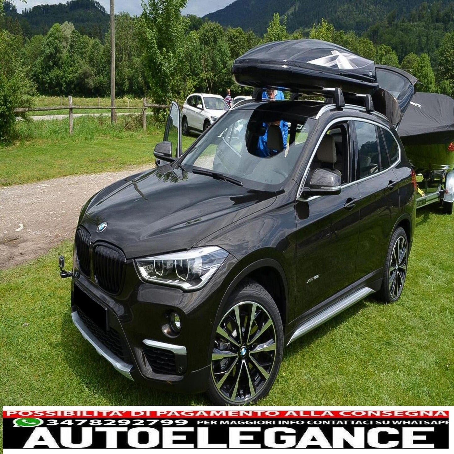 Grilles for BMW X1 SUV F48 Pre-LCI 06.15-19 Double M Look Gloss Black