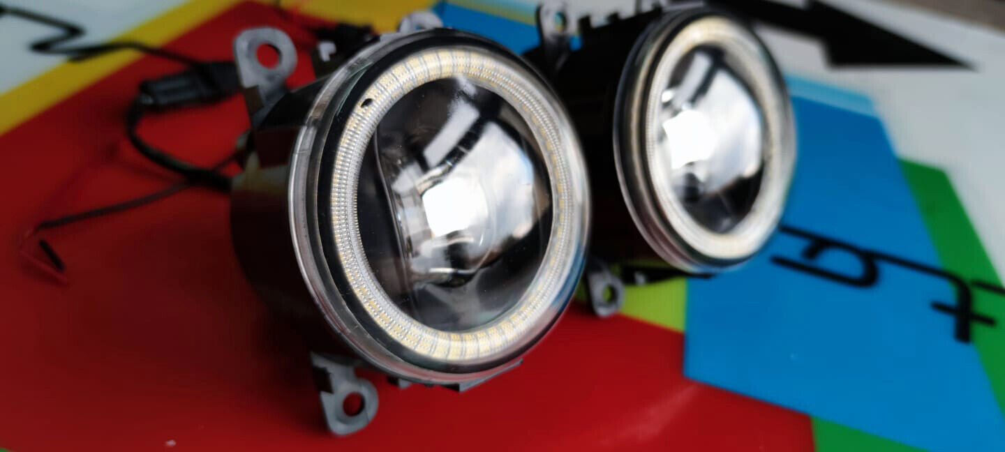 FIAT PANDA III 2012-2019 FARETTI FENDINEBBIA LED CREE 8000LM BIANCO ANGEL EYES