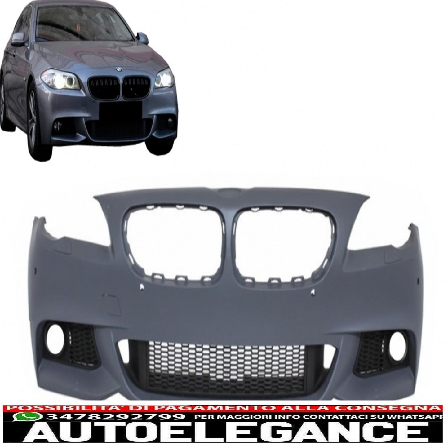 front bumper suitable for bmw 5 series f10 f11 (2011-2014) m-technik design without fog lights