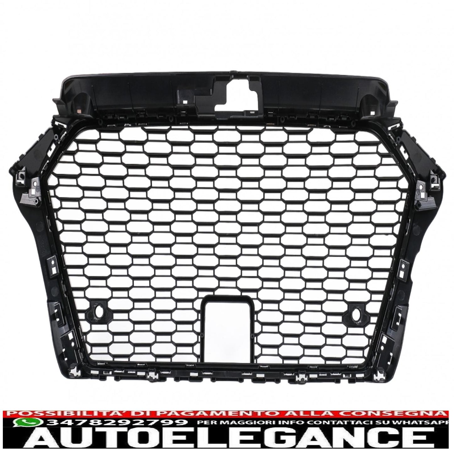 griglia anteriore adatta per audi a3 8v facelift (2017-2019) design rs3 nera cromata