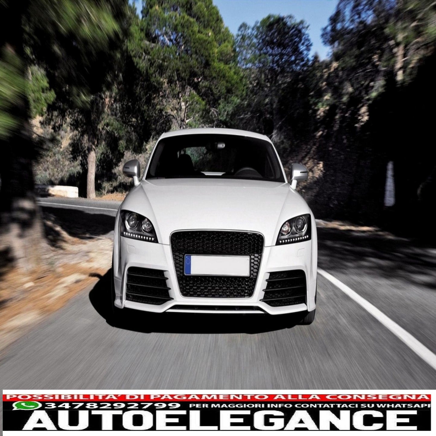 Front grille without badge suitable for audi tt 8j 2006+ rs design piano black chrome edge