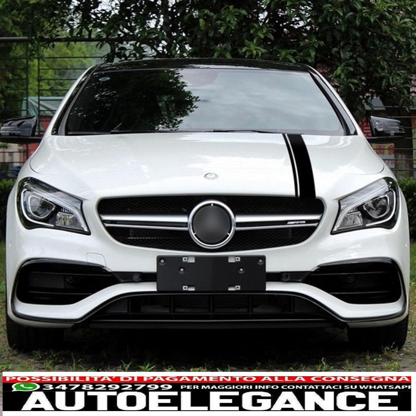 matt black upper hood roof and tailgate sticker set suitable for mercedes cla w117 c117 x117 (2013-2016) a class w176 (2012-2018) 45 design