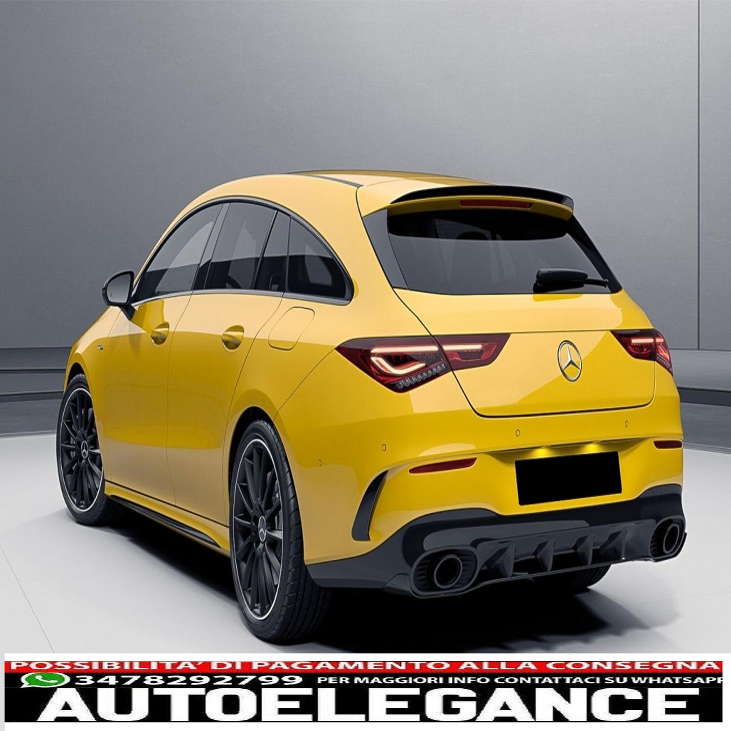 Alette paraurti posteriori flics alette laterali adatte per mercedes cla shooting Brake x118 cla coupe c118 (2019-up) pianoforte nero cla 45s design AUTOELEGANCERICAMBI