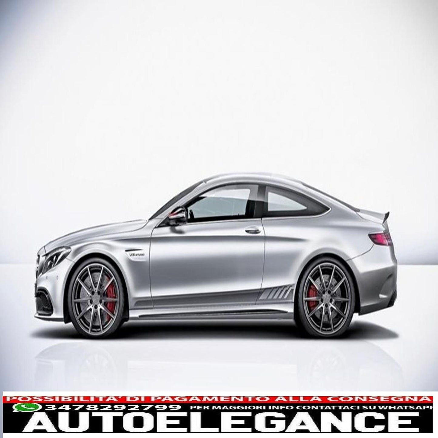 decalcomanie laterali adesivo in vinile grigio scuro adatto per mercedes classe c c205 coupe a205 cabriolet (2014-) c63 design