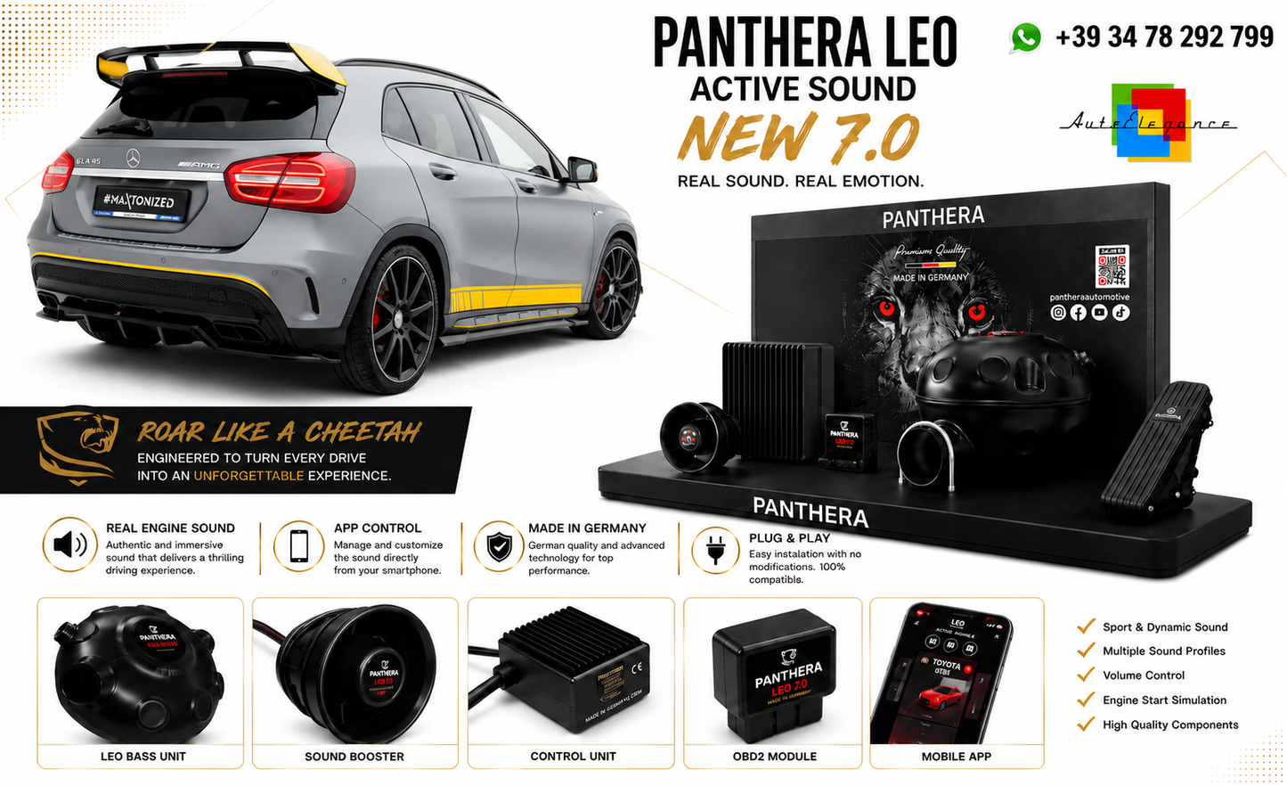 πART.2672 PANTHERA Soundsystem Booster 7.0-Mercedes-Benz GLA 45 AMG X156π