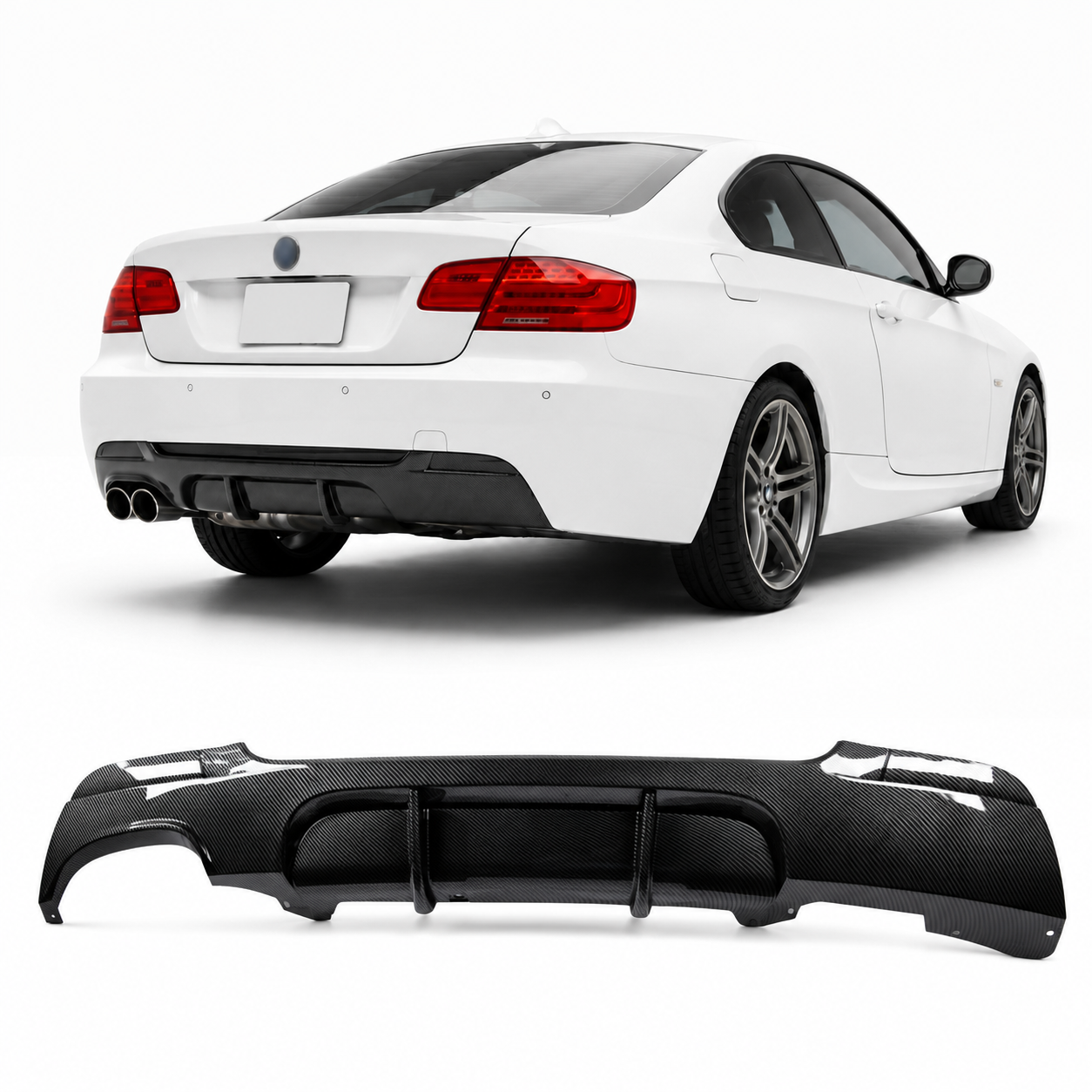 👉Rear Spoiler Diffuser Carbon Look suitable for BMW 3 Series E92 E93 06-13👈