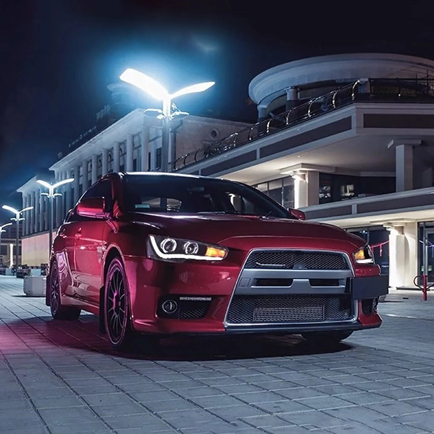Fari per proiettori per Mitsubishi Lancer EVO X 2008-2018 (versioni con guida a destra, guida a sinistra e Dual Beam con guida a sinistra)