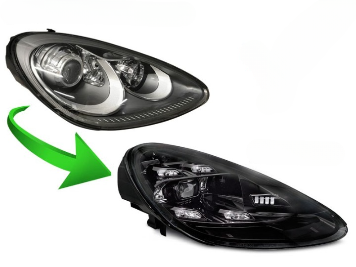 💫ART.4907 Fari Anteriori LED NERI per Porsche Cayenne 2010-2015💫