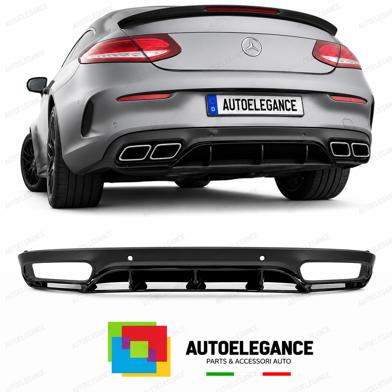 DIFFUSORE MERCEDES CLASSE C C205 COUPE 14-18 LOOK C63 EDITION 1