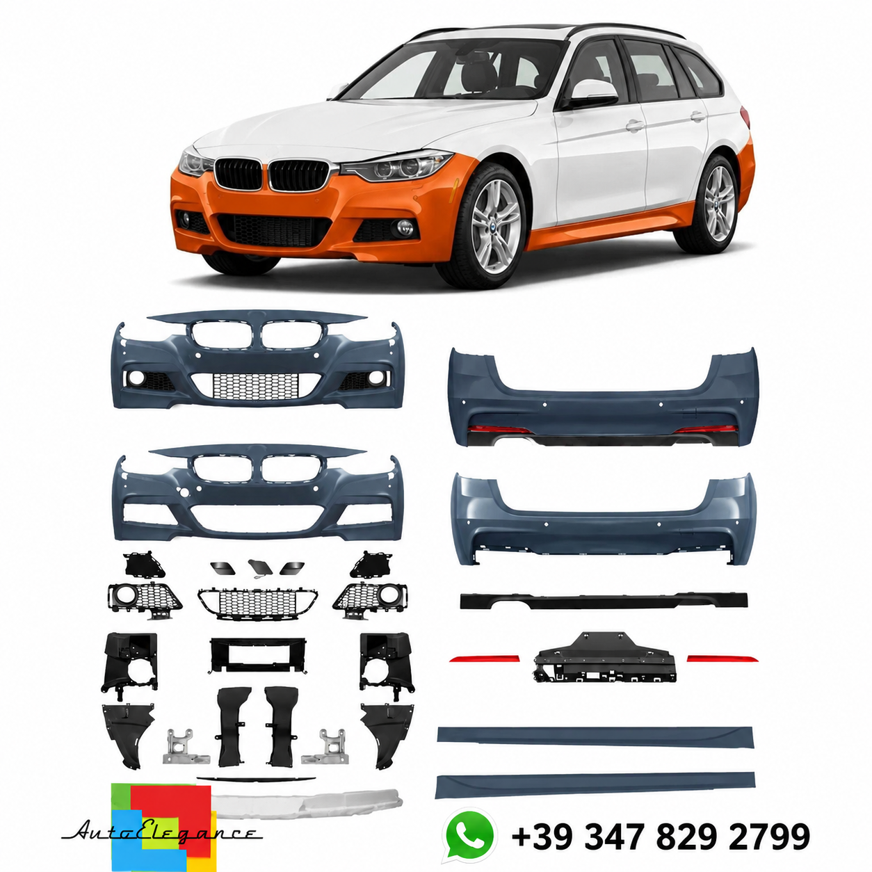 ๐Kit paraurti corpo PDC SRA adatto per BMW Serie 3 (F31) Touring 2012-2019๐