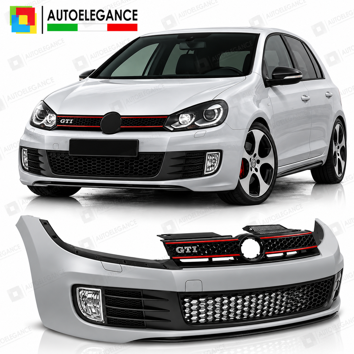 PARAURTI ANTERIORE SPORT adatto per VW GOLF 6 LOOK GTI