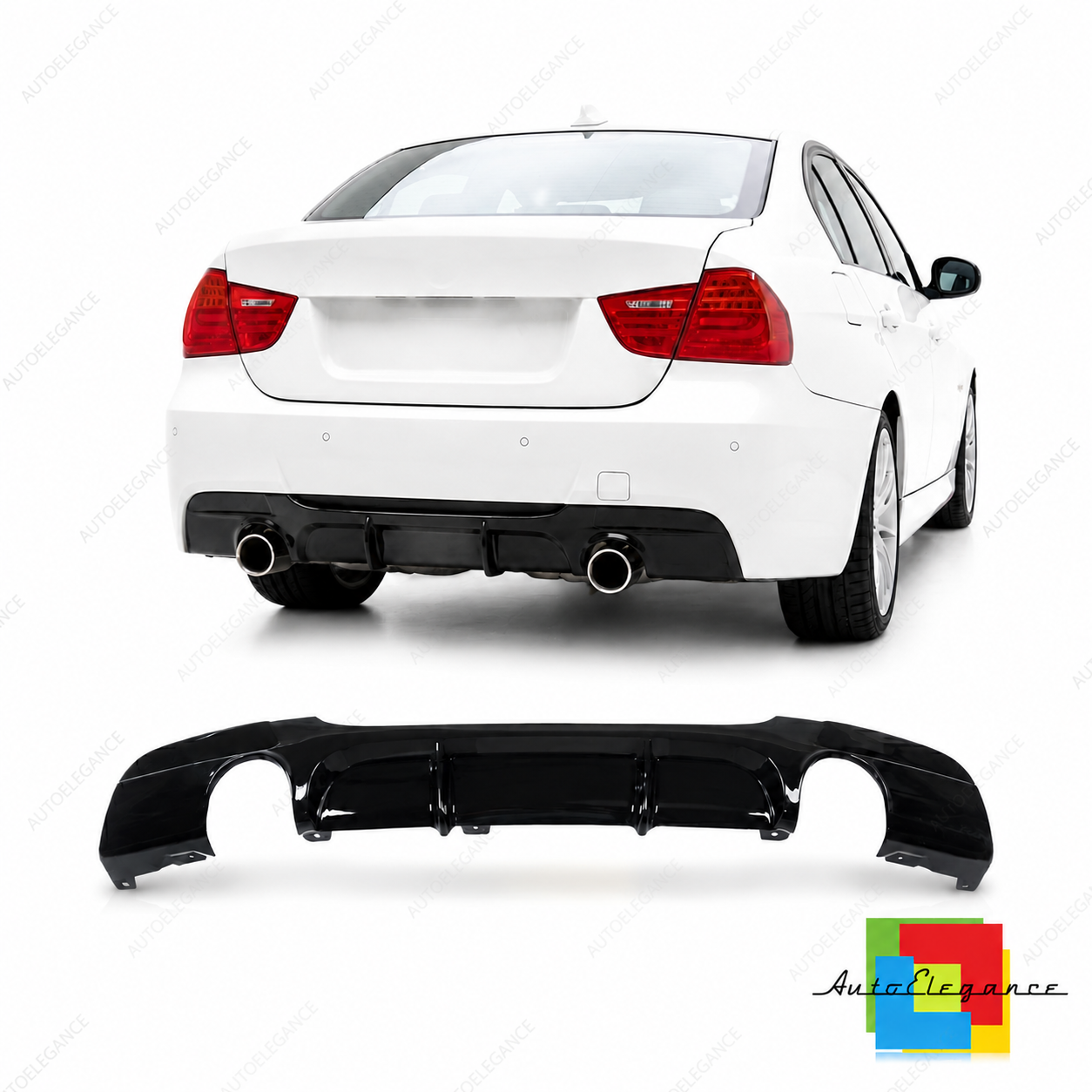 👉Diffusore posteriore nero lucido adatto per BMW Serie 3 E90 E91 2005-2011👈