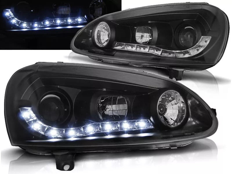 fari anteriori per golf 5 DAYLIGHT BLACK