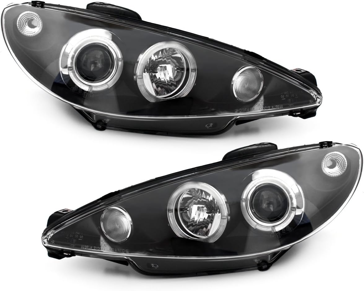 💫ART.7223 FARI "ANGEL EYES" NERI adatto per PEUGEOT 206 98-02💫