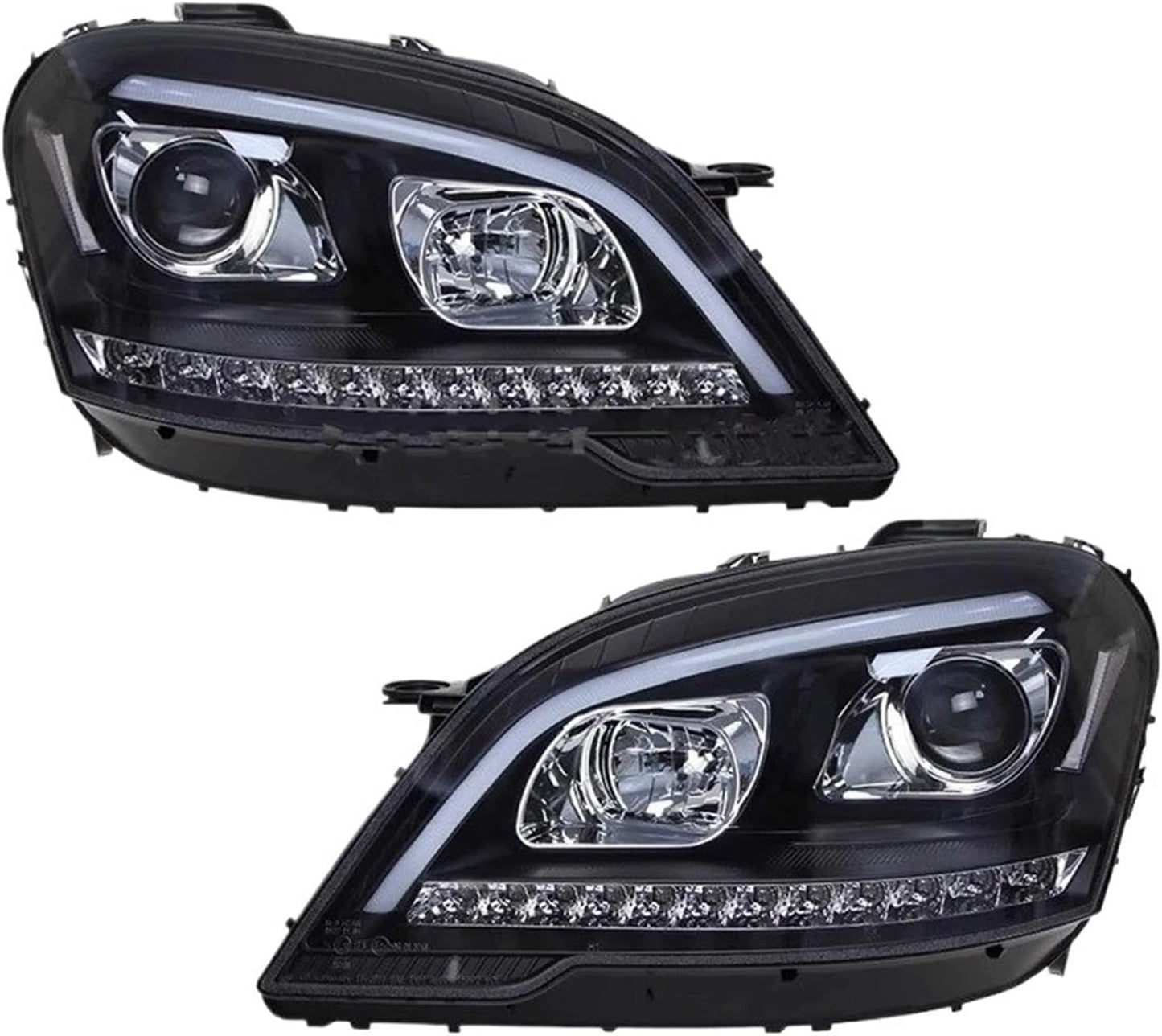 Gruppo Fari Anteriori Auto Per Benz W164 2009-2012 Stile LED Lampade Per Auto Luci Di Marcia Diurna ML Modifica GLE Accessori Per Fari 2 PCS Fari Passeggero Gruppo Faro Anteriore
