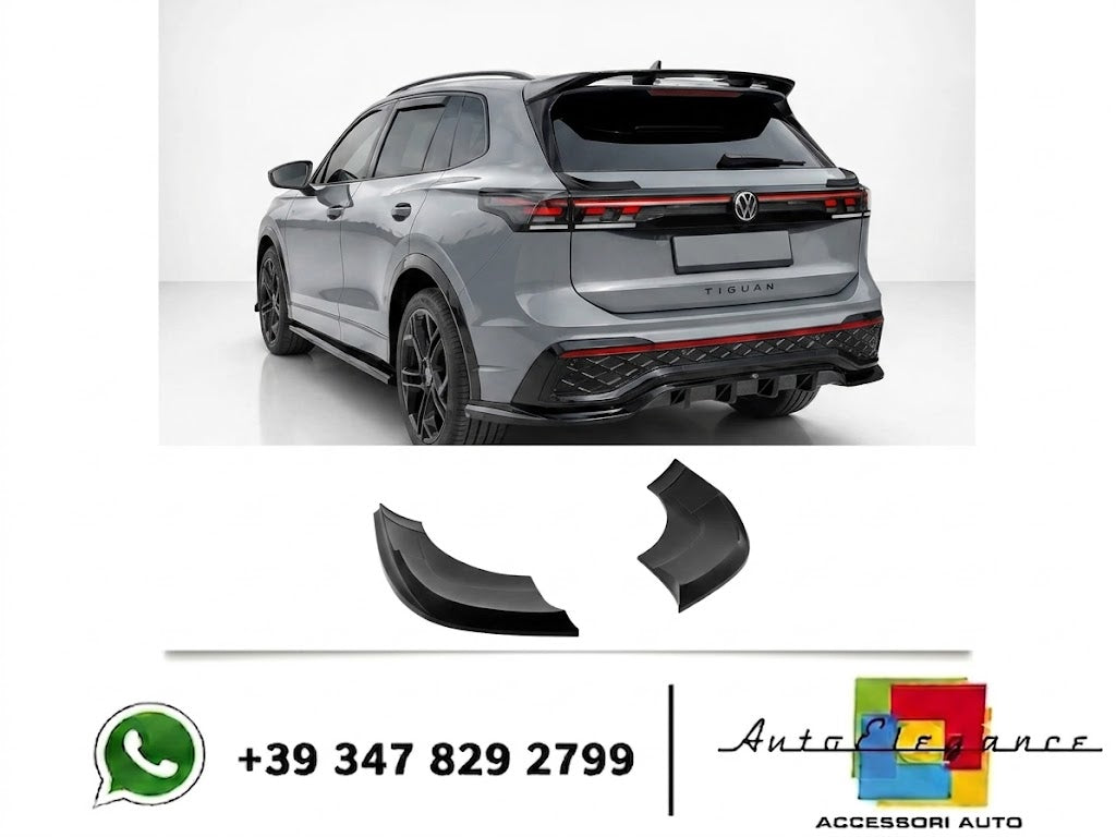 💕Splitter FLAP POSTERIORE Volkswagen Tiguan Mk3 R-Line Nero lucido💕