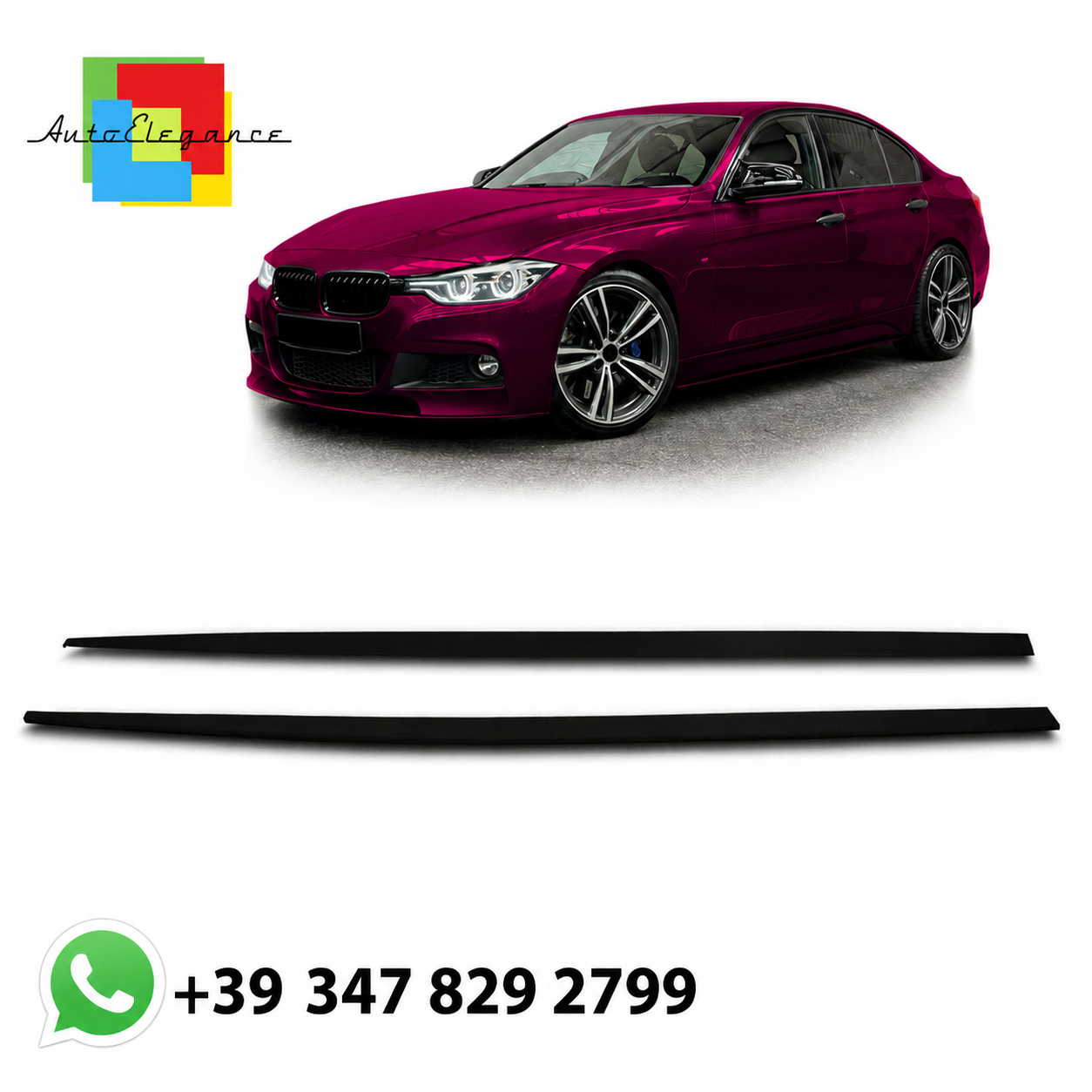 👉Estensioni Minigonne Laterali Nero Opaco adatte per BMW Serie3 F30 F31 11-18👈