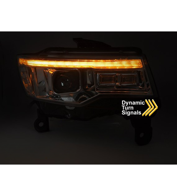 💕 Fari Anteriori Adatto per Jeep Grand Cherokee WK2 14-21 LED Tube Cromati 💕