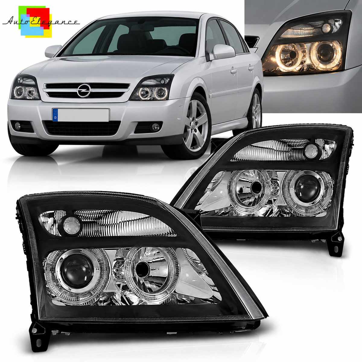 FARI ADATTI PER OPEL VECTRA C 04.02-08.05 ANGEL EYES NERI