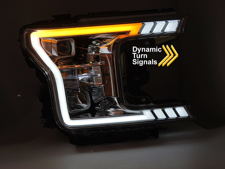 π Fari Anteriori Adatto per Ford F150 MK13 17-20 Tube LED Cromo π