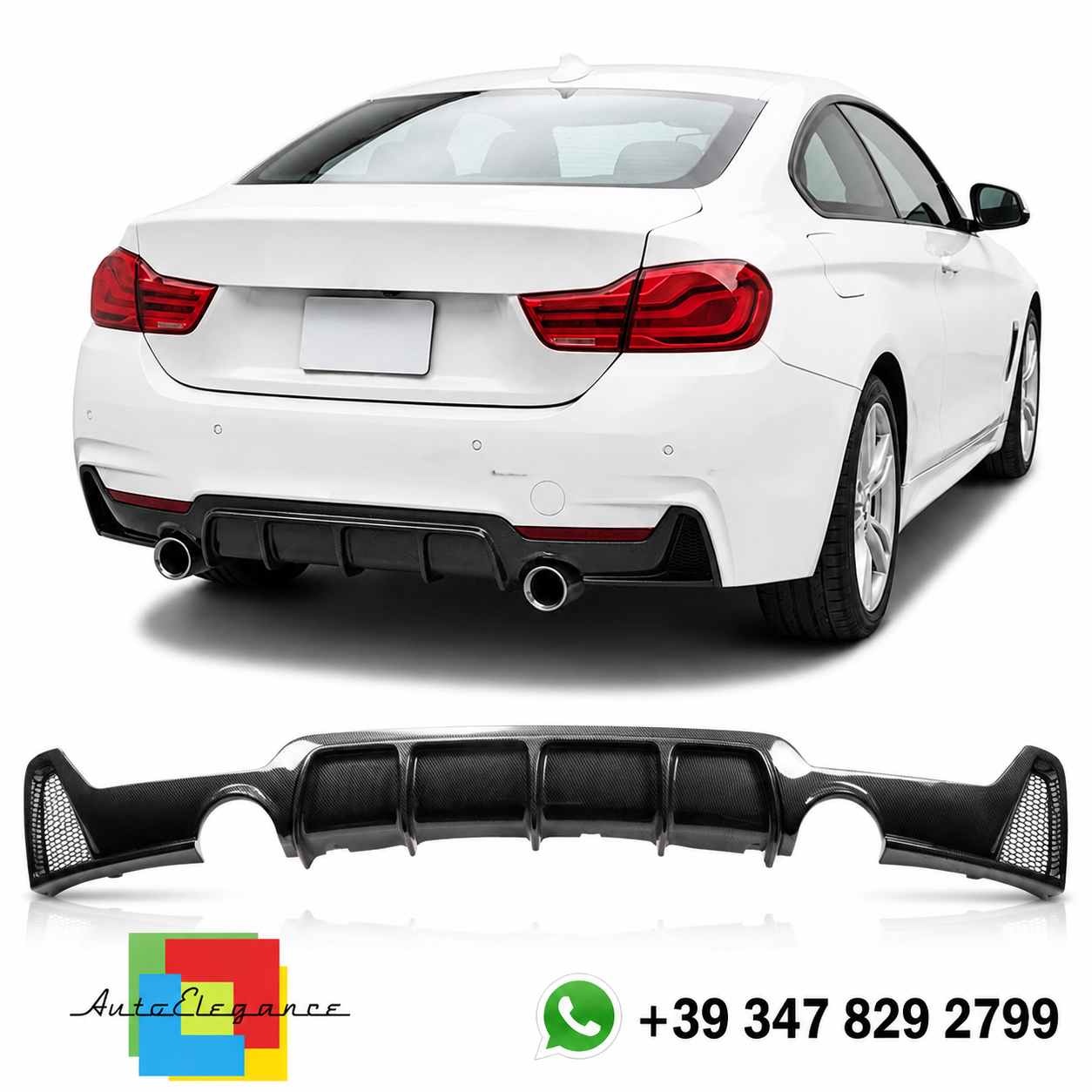 👉Diffusore Posteriore Carbon Look per BMW Serie 4 F32/F33/F36 (13-21)👈