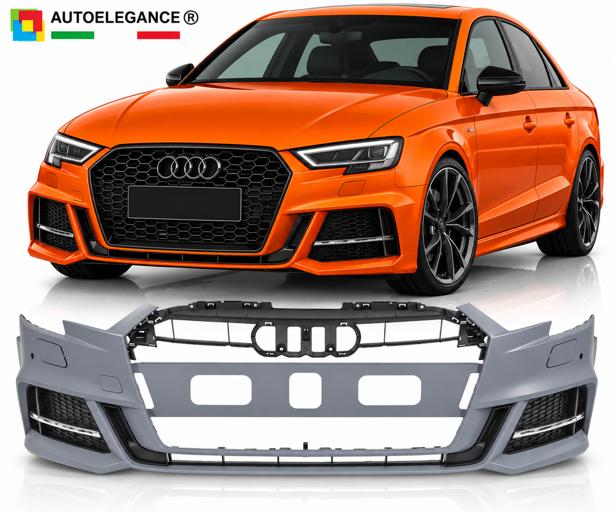 PARAURTI POSTERIORE STILE SPORTIVO ADATTO PER AUDI A3 8V SEDAN 17-20 LOOK RS