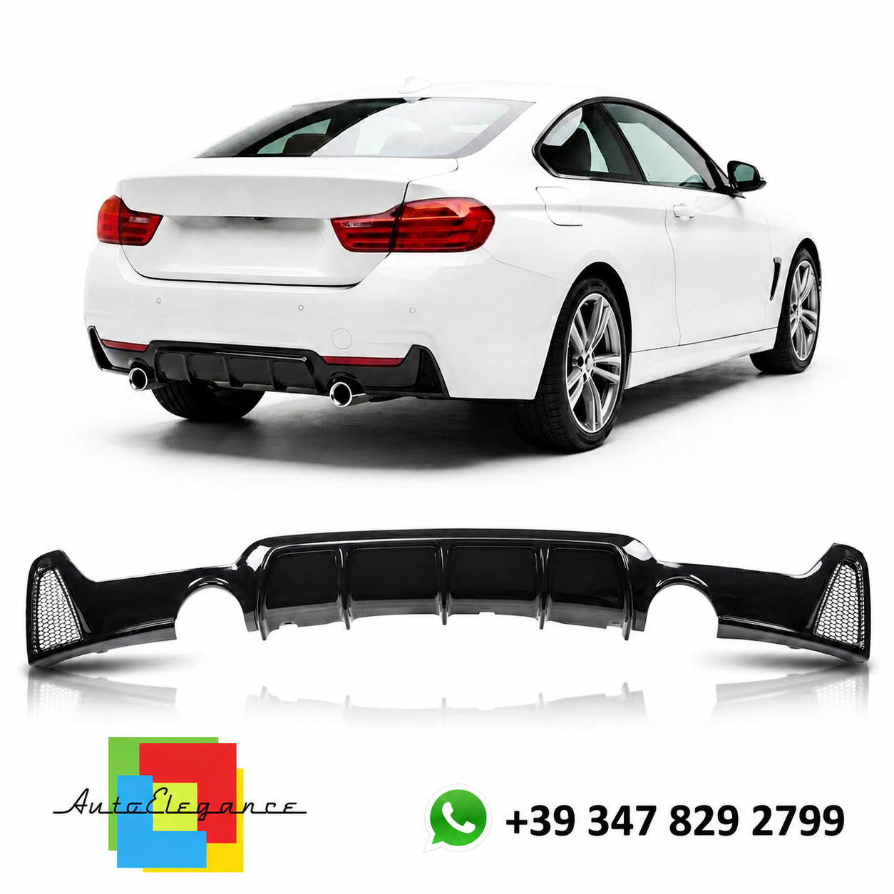 👉Diffusore con spoiler posteriore lucido nero adatto per BMW Serie 4 F32 F33 👈