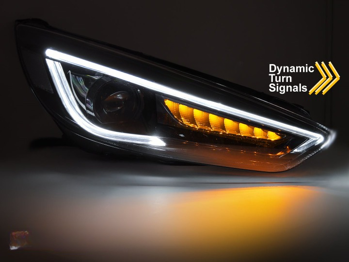 π Fari Anteriori Adatto per Ford Focus MK3 14-18 LED DRL Neri π