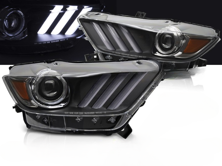 ART.2967 FARI ALLO XENO LED NERO adatto per FORD MUSTANG 14-17