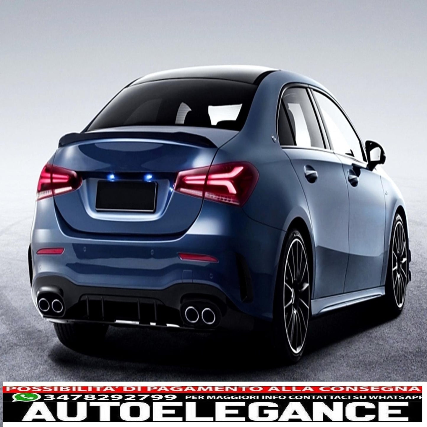 Trunk Spoiler Suitable for Mercedes A-Class Sedan V177 (2018-up) A45 Piano Black Design