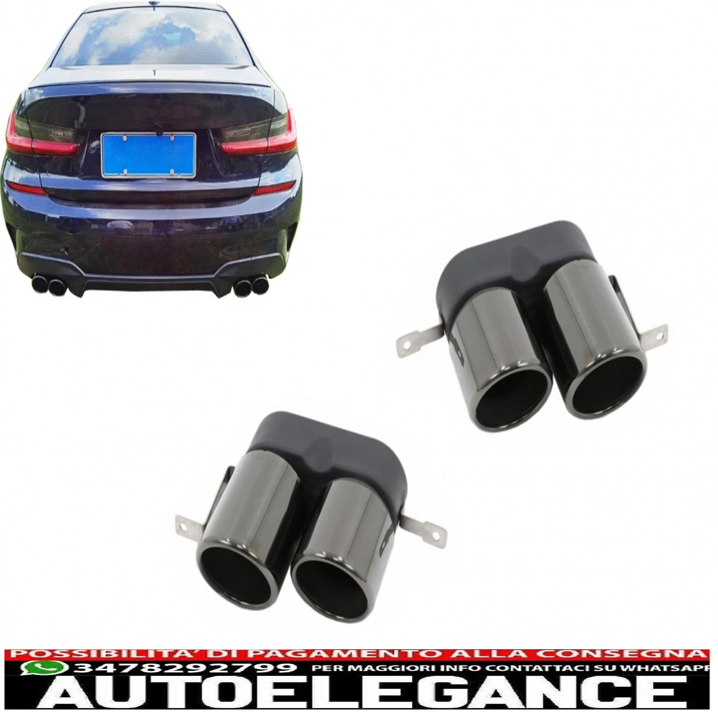 exhaust muffler tips suitable for bmw 3 series g20 g28 m-sport (2019-up) titanium black