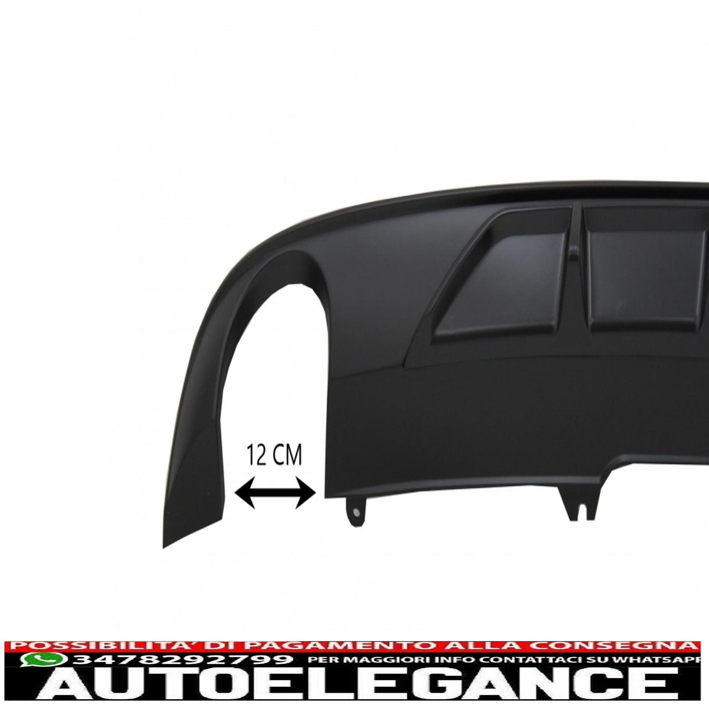 Diffusore mantovana per paraurti posteriore adatto per audi a4 b9 8w berlina avant (2016-2018) design sportivo per edizione standard