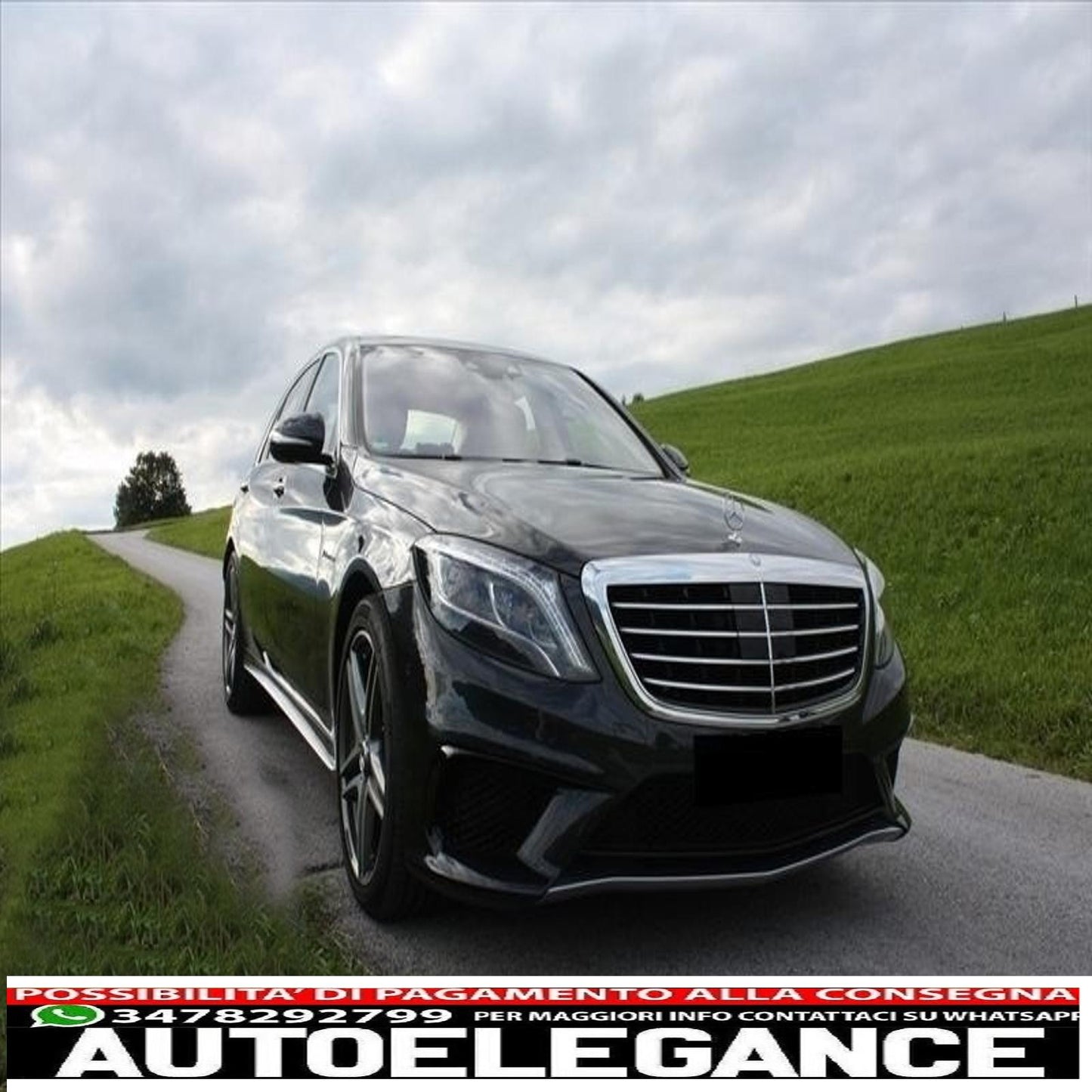 Alette splitter per paraurti anteriore adatte per mercedes w222 classe s s63 design (2013-up) edizione nera AUTOELEGANCERICAMBI