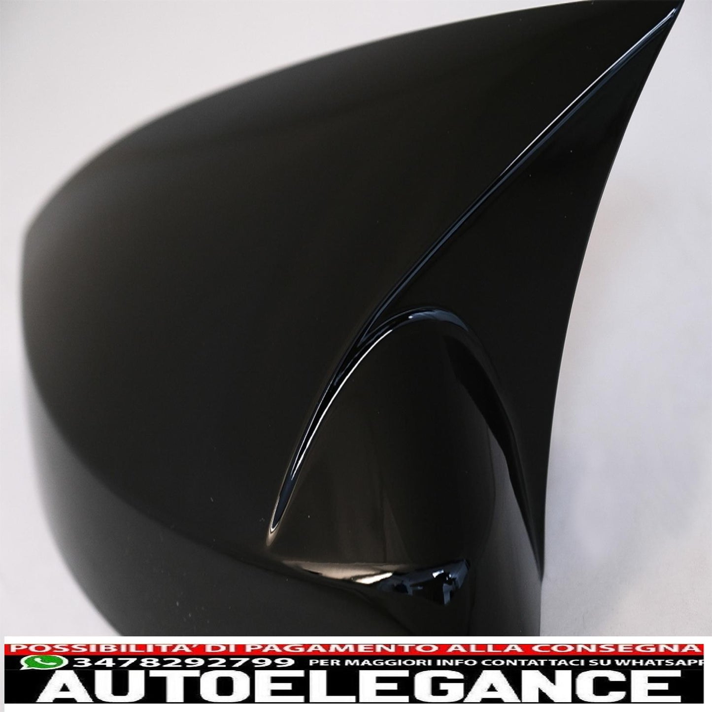 Calotte specchietti adatte per audi a3 8v rs3 cabriolet limousine sportback (2012-2019) bat look nero pianoforte AUTOELEGANCERICAMBI