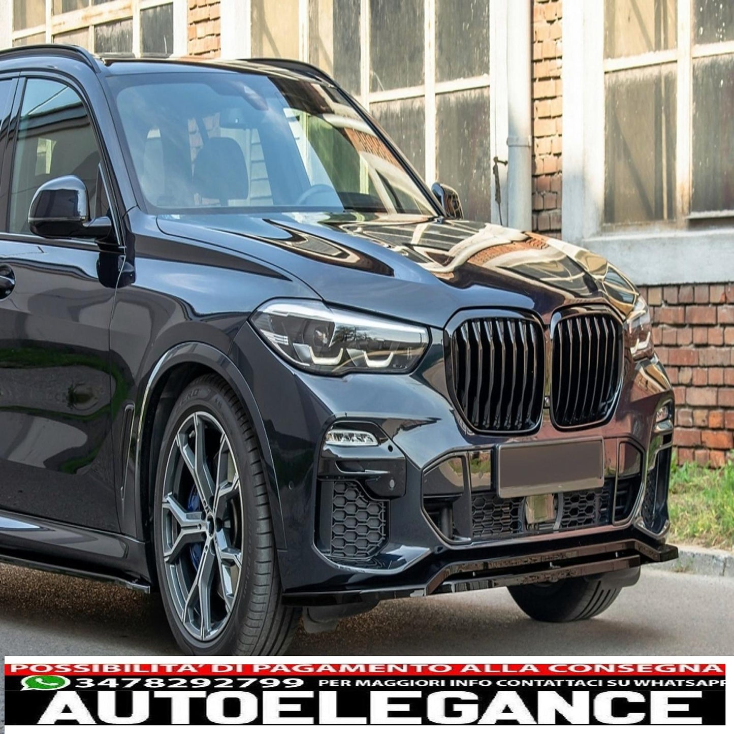 Front Bumper Spoiler Lip Fit For BMW X5 G05 M Package (2018-up) M Sport Piano Black