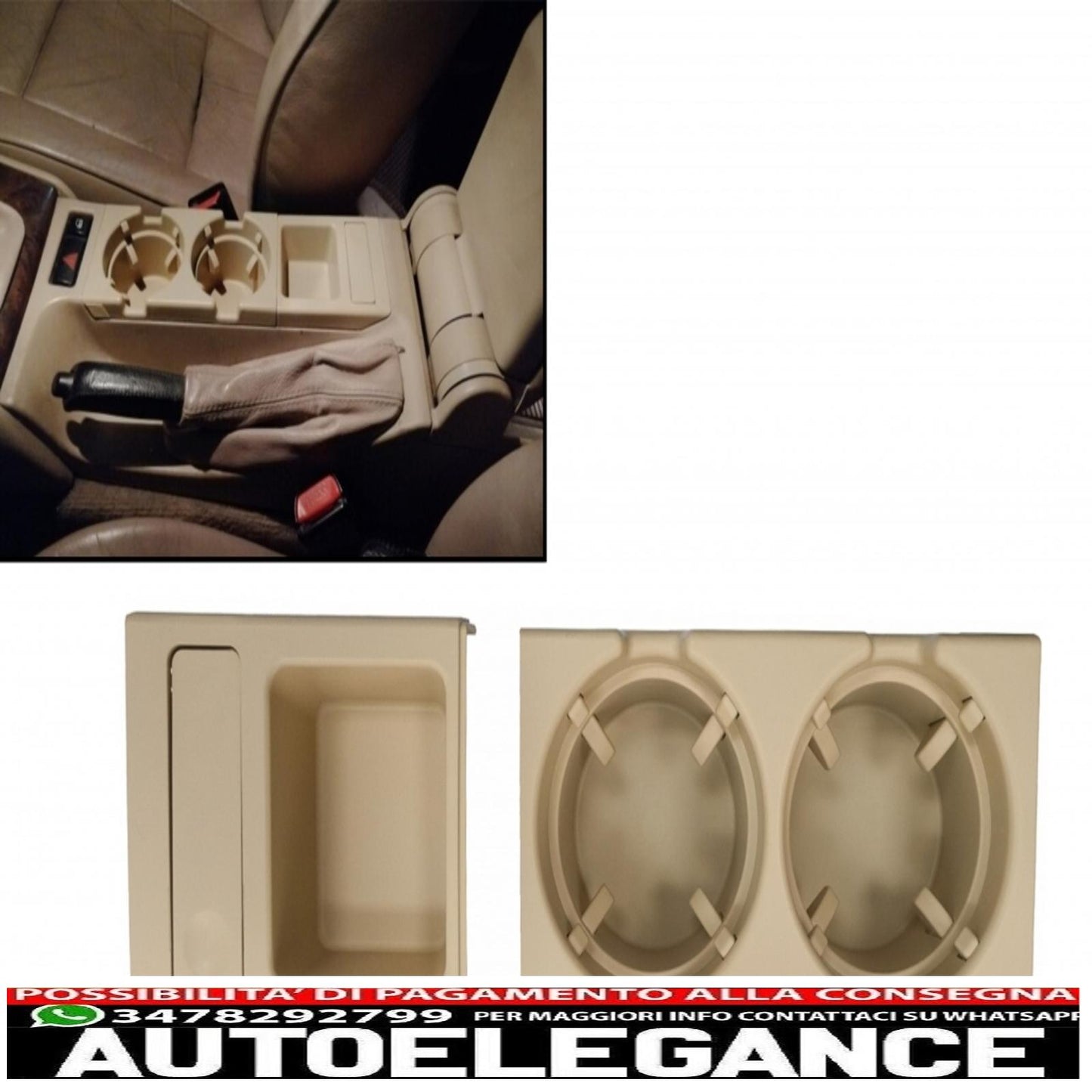 cup holder and coin holder suitable for bmw 3 series e46 (1998-2005) beige
