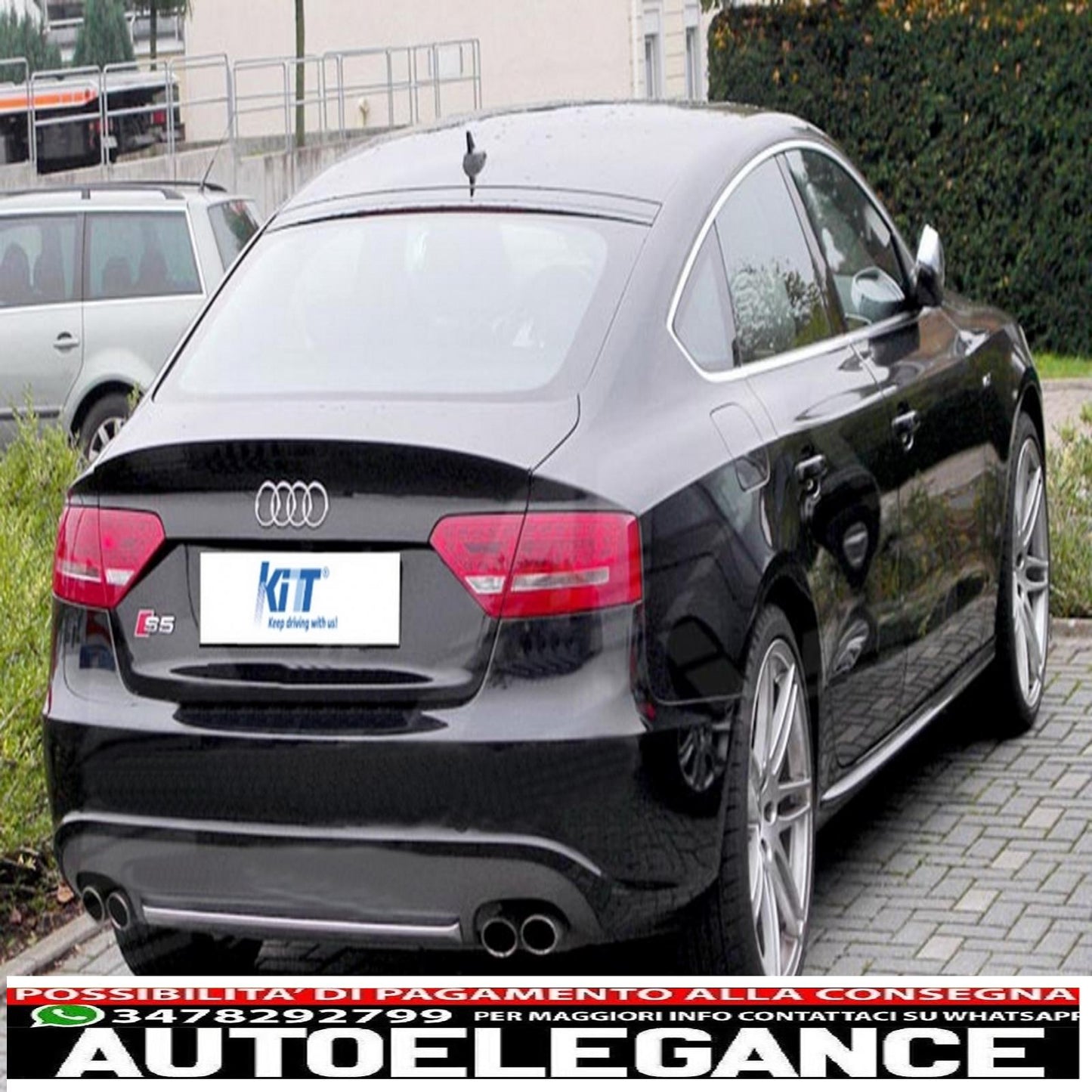 Diffusore mantovana paraurti posteriore adatto per audi a5 8t 4d sportback s-line non facelift (2007-2011) s5 design