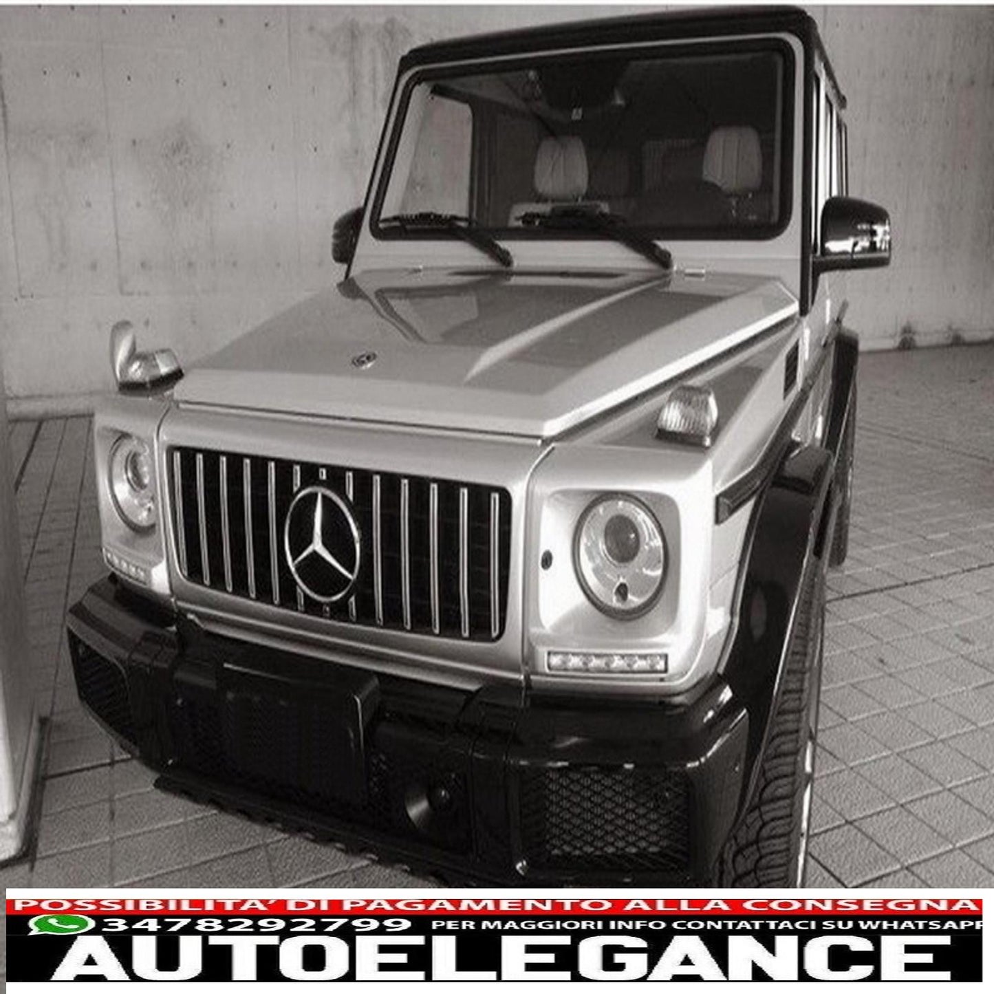 front bumper with silver grille suitable for mercedes g-class w463 (1989-2017) g63 gt-r panamericana design