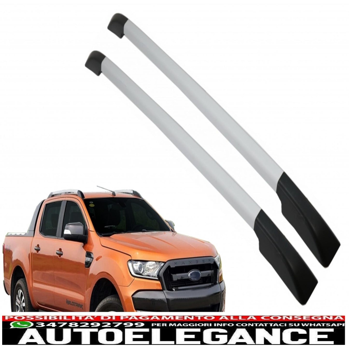 Roof Rack Suitable for Ford Ranger T6 T7 T8 Double Cab (2012-2020) Silver